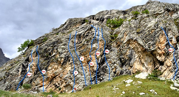 Palestra di roccia sul Monte Russet