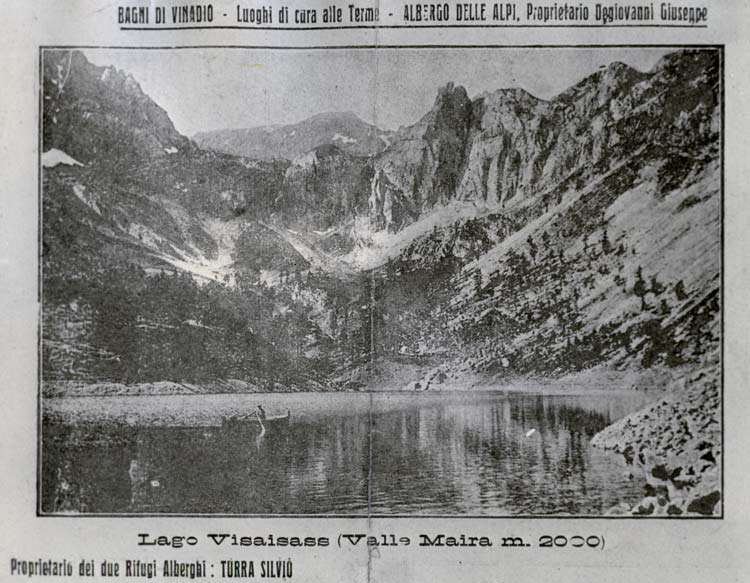 Un depliant del Rifugio-Albergo “Umberto Principe di Piemonte” e dell’Albergo Rifugio Des Alpés (al Lago del Colle della Maddalena in Valle Stura), entrambi di proprietà di Silvio Turra.